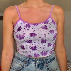 adorable purple flowers baby tank